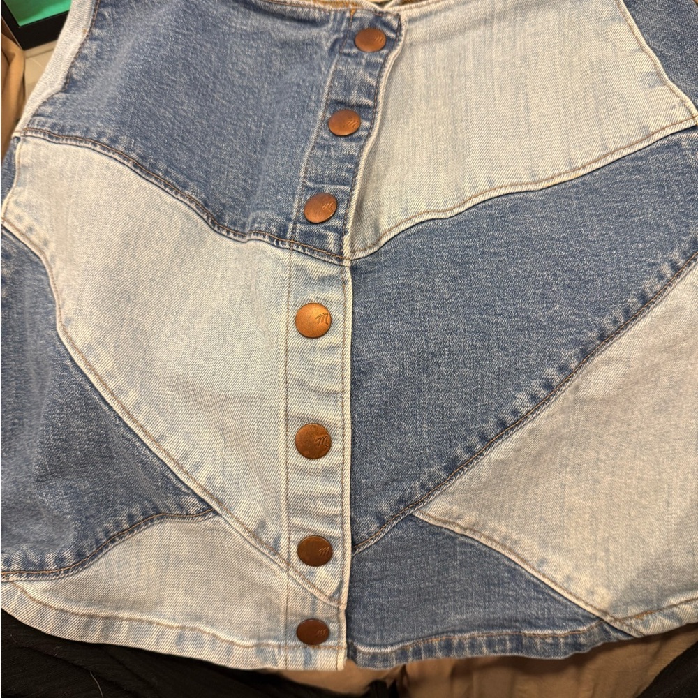 Madewell Patchwork Denim Geometric Mini Skirt - image 3